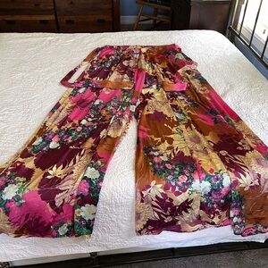 NWT Satin Floral Strapless Jumpsuit